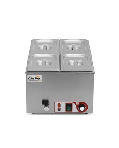 BAÑO MARIA INDUSTRIAL 4 CUBETAS 1200W CHEF PRO