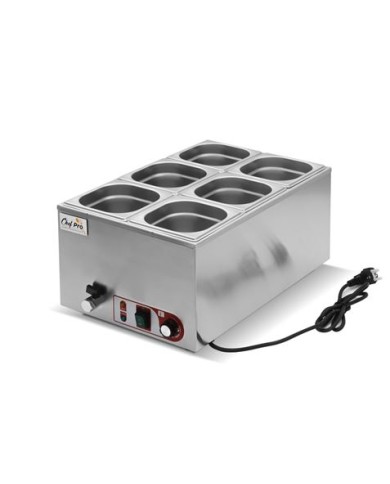 BAÑO MARIA INDUSTRIAL 6 CUBETAS 1200W CHEF PRO