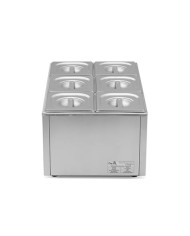 BAÑO MARIA INDUSTRIAL 6 CUBETAS 1200W CHEF PRO