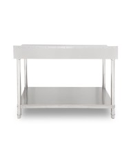 MESA DE TRABAJO ACERO INOXIDABLE 120X70X85CM CON RESPALDO CHEF PRO