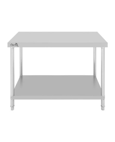 MESA DE TRABAJO ACERO INOXIDABLE 140X70X85CM CHEF PRO