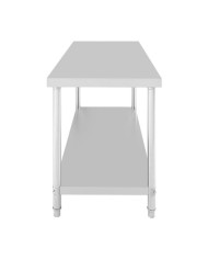 MESA DE TRABAJO ACERO INOXIDABLE 180X70X85CM CHEF PRO