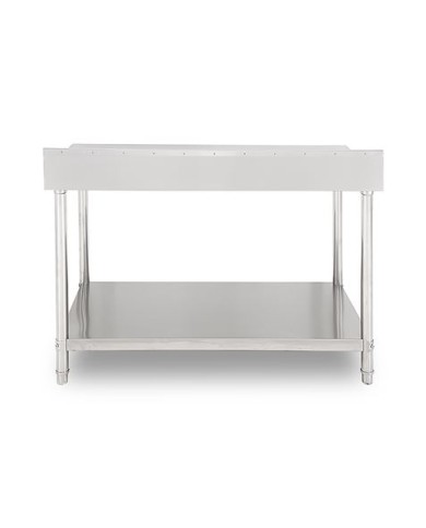 MESA DE TRABAJO ACERO INOXIDABLE 180X70X85CM CON RESPALDO CHEF PRO