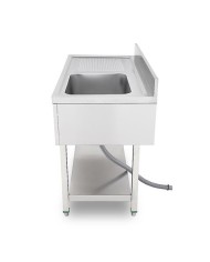 FREGADERO INDUSTRIAL 140X70X85CM CUBETA DERECHA Y ESTANTE CHEF PRO