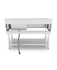 FREGADERO INDUSTRIAL 140X70X85CM CUBETA DERECHA Y ESTANTE CHEF PRO