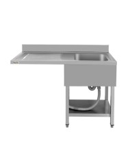 FREGADERO INDUSTRIAL 140X70X85CM CUBETA DERECHA Y ESTANTE CHEF PRO