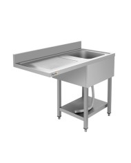 FREGADERO INDUSTRIAL 140X70X85CM CUBETA DERECHA Y ESTANTE CHEF PRO