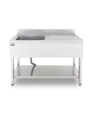 FREGADERO INDUSTRIAL 140X70X85CM CUBETA IZQUIERDA Y ESTANTE CHEF PRO