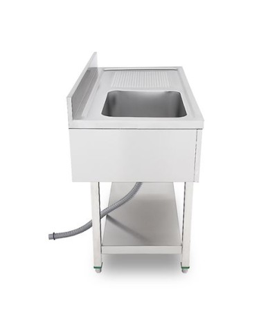 FREGADERO INDUSTRIAL 140X70X85CM CUBETA IZQUIERDA Y ESTANTE CHEF PRO