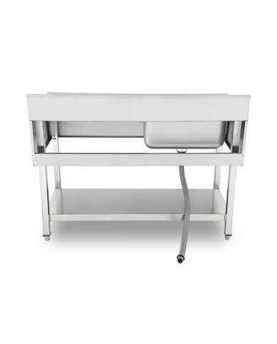 FREGADERO INDUSTRIAL 140X70X85CM CUBETA IZQUIERDA Y ESTANTE CHEF PRO