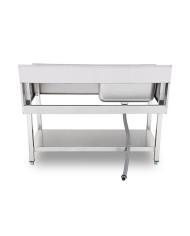 FREGADERO INDUSTRIAL 140X70X85CM CUBETA IZQUIERDA Y ESTANTE CHEF PRO