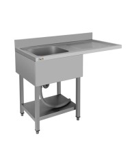 FREGADERO INDUSTRIAL 140X70X85CM CUBETA IZQUIERDA Y ESTANTE CHEF PRO