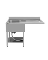 FREGADERO INDUSTRIAL 140X70X85CM CUBETA IZQUIERDA Y ESTANTE CHEF PRO