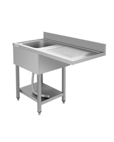 FREGADERO INDUSTRIAL 140X70X85CM CUBETA IZQUIERDA Y ESTANTE CHEF PRO