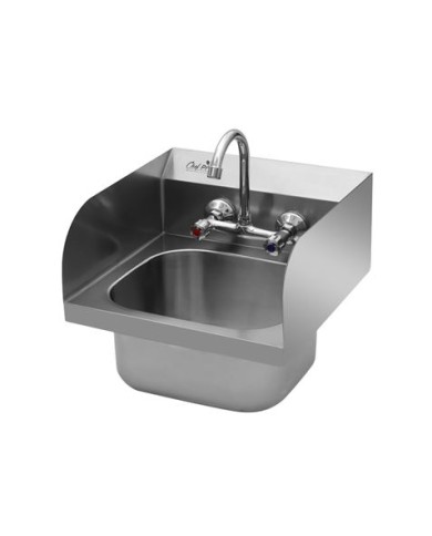 FREGADERO MURAL ACERO INOX PROFESIONAL CON GRIFO Y BACKSPLASH CHEF PRO