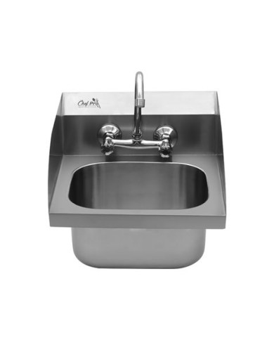 FREGADERO MURAL ACERO INOX PROFESIONAL CON GRIFO Y BACKSPLASH CHEF PRO