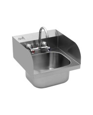 FREGADERO MURAL ACERO INOX PROFESIONAL CON GRIFO Y BACKSPLASH CHEF PRO