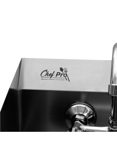 FREGADERO MURAL ACERO INOX PROFESIONAL CON GRIFO Y BACKSPLASH CHEF PRO
