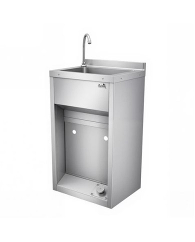 LAVAMANOS ACERO INOX INDUSTRIAL CON GRIFO DE PIE Y DISPENSADOR CHEF PRO