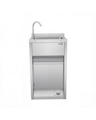 LAVAMANOS ACERO INOX INDUSTRIAL CON GRIFO DE PIE Y DISPENSADOR CHEF PRO