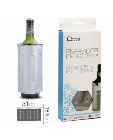 ENFRIADOR DE BOTELLAS PLASTICO PLATEADO URBAN LIVING