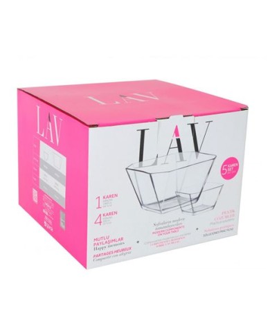 PACK 4 BOL VIDRIO 300CC + ENSALADERA 1900CC LAV