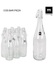 SET 6 BOTELLAS VIDRIO CON TAPON HERMETICO 75CL LA MEDITERRANEA