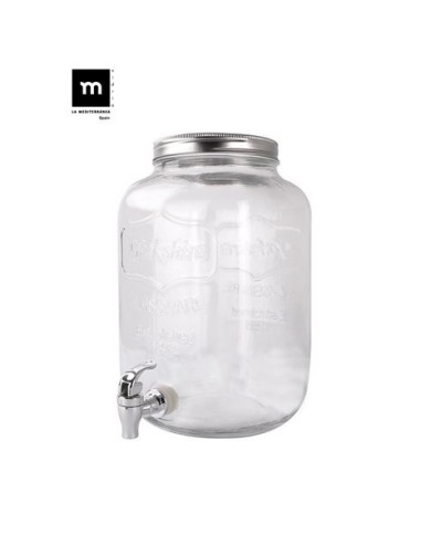 TARRO VIDRIO DISPENSADOR CON GRIFO 4 LITROS LA MEDITERRANEA