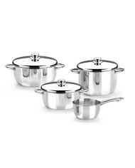 BATERIA DE COCINA 4 PIEZAS ACERO INOX OPTIMA TAPAS ACERO MONIX