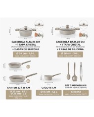 BATERIA DE COCINA 10 PIEZAS DENMARK MONIX