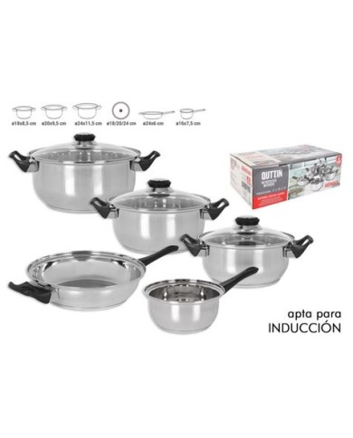 BATERIA DE COCINA 5 PIEZAS INDUCCION GENOVA QUTTIN