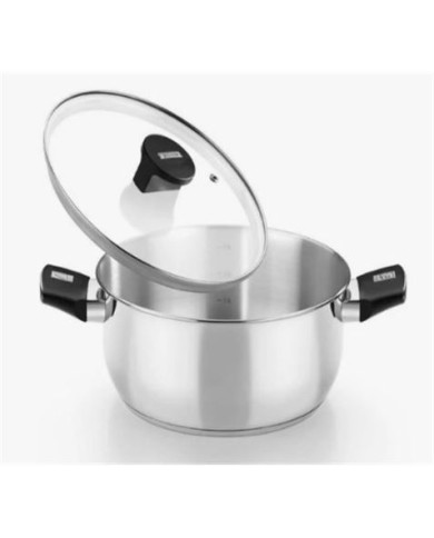 CACEROLA ACERO INOX CON TAPA VIDRIO 18CM ELITE MONIX
