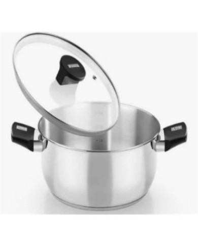 CACEROLA ACERO INOX CON TAPA VIDRIO 22CM ELITE MONIX