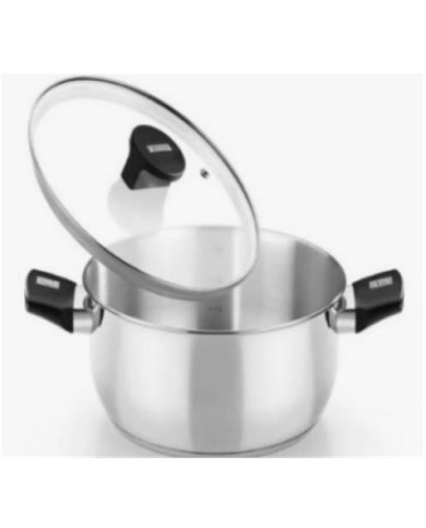 CACEROLA ACERO INOX CON TAPA VIDRIO 26CM ELITE MONIX