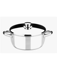 CACEROLA ACERO INOXIDABLE 24CM 4 LITROS OPTIMA CON TAPA ACERO MONIX