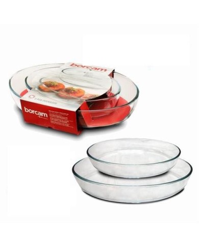 PACK 2 BANDEJAS HORNO OVALADAS CRISTAL BORCAM PASABAHCE