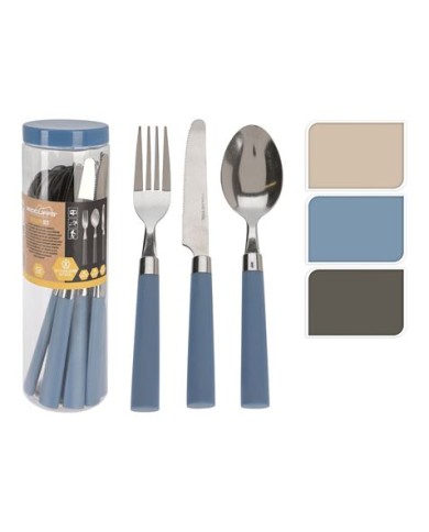 CUBERTERIA 12 PIEZAS EN BOTE ESPECIAL CAMPING COLORES SURTIDOS