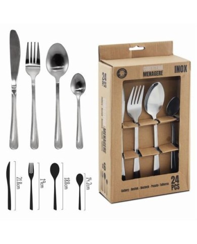 PACK 24 CUBIERTOS MENAGERE INOX