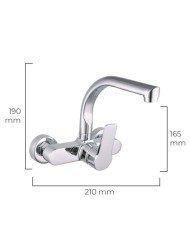 MONOMANDO DE FREGADERO CAÑO ALTO EMPOTRADO EDM