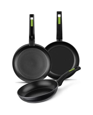 PACK 3 SARTENES ALUMINIO FORJADO 18/22/26 CM GREEN MONIX