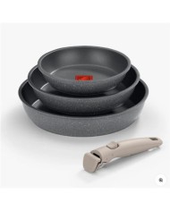 SET 3 SARTENES 20/24/26CM CON MANGO EXTRAIBLE ONE CLICK PIETRA MONIX