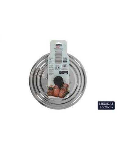 TAPA DE SARTEN ACERO INOX 26/28CM QUTTIN