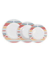 VAJILLA DE 18 PIEZAS RENDONDA PALMA LA MEDITERRANEA