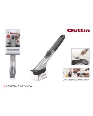 CEPILLO LIMPIADOR VAJILLA CON DISPENSADOR DE JABON QUTTIN