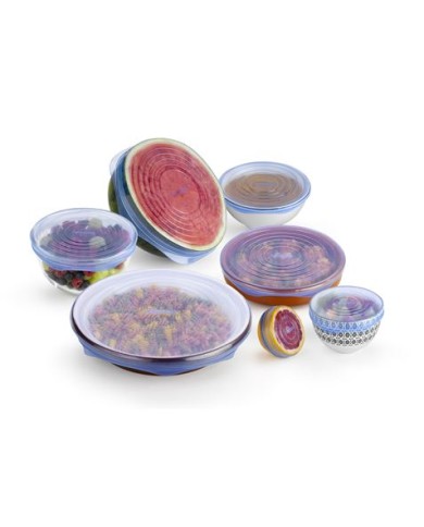 SET 10 TAPAS DE SILICONA PROTECCION ALIMENTOS MONIX