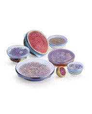 SET 10 TAPAS DE SILICONA PROTECCION ALIMENTOS MONIX