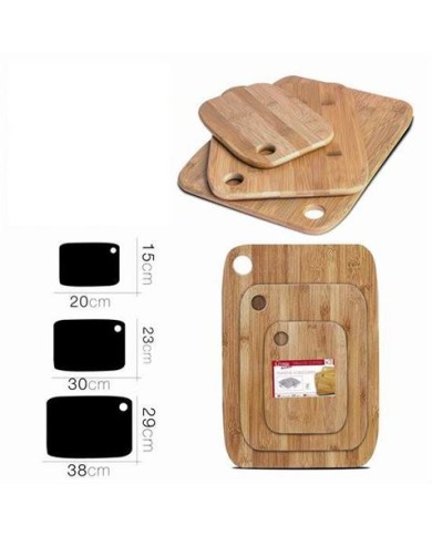 SET 3 TABLAS DE CORTAR EN MADERA BAMBU