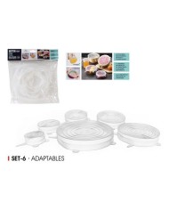 SET 6 TAPAS SILICONA ADAPTABLES QUTTIN