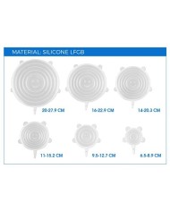 SET 6 TAPAS SILICONA ADAPTABLES QUTTIN