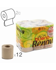 PACK 12 ROLLOS PAPEL HIGIENICO DOBLE CAPA RENOVA